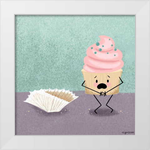 Naked Cupcake White Modern Wood Framed Art Print by Brown, Kyra