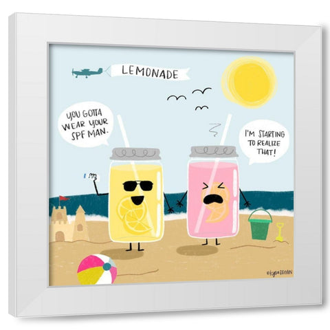 Lemonade White Modern Wood Framed Art Print by Brown, Kyra