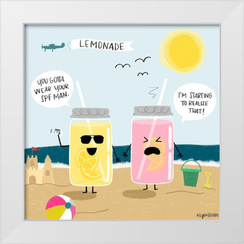 Lemonade White Modern Wood Framed Art Print by Brown, Kyra
