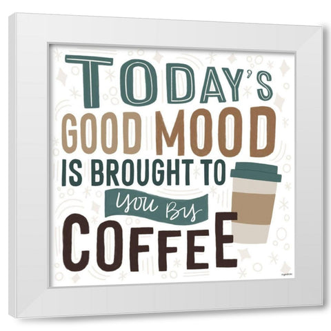 Todays Mood White Modern Wood Framed Art Print by Brown, Kyra