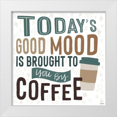 Todays Mood White Modern Wood Framed Art Print by Brown, Kyra