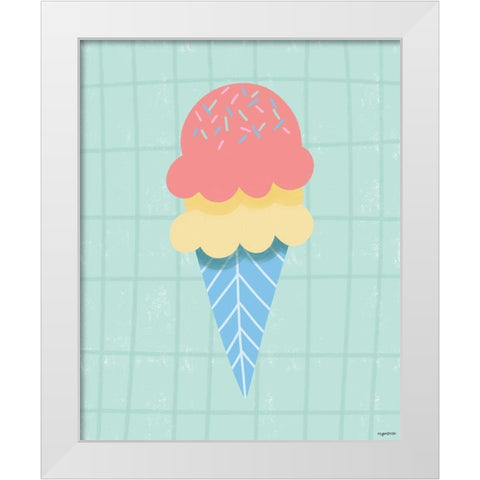 Ice Cream III White Modern Wood Framed Art Print by Brown, Kyra