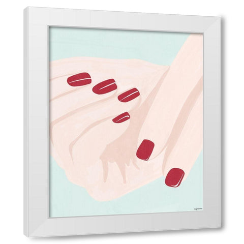 Hand III White Modern Wood Framed Art Print by Brown, Kyra