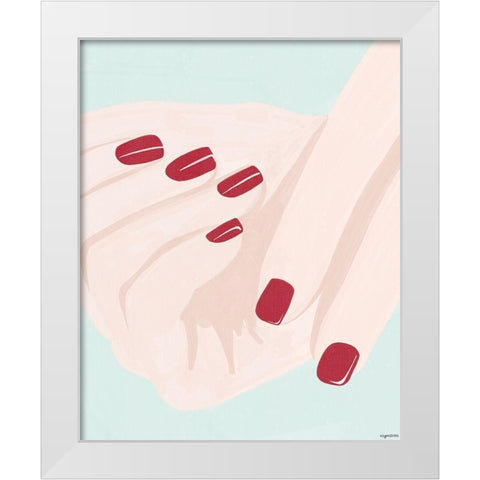 Hand III White Modern Wood Framed Art Print by Brown, Kyra