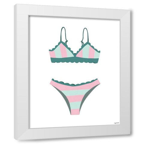 Swimsuit White Modern Wood Framed Art Print by Brown, Kyra