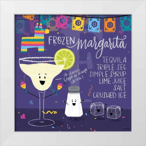 Margarita White Modern Wood Framed Art Print by Brown, Kyra