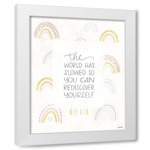 World Slowed White Modern Wood Framed Art Print by Brown, Kyra