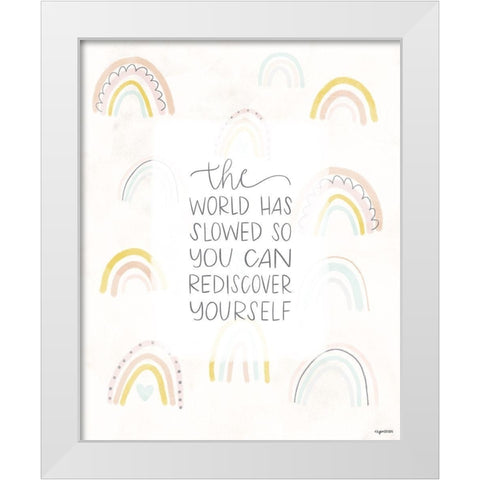 World Slowed White Modern Wood Framed Art Print by Brown, Kyra