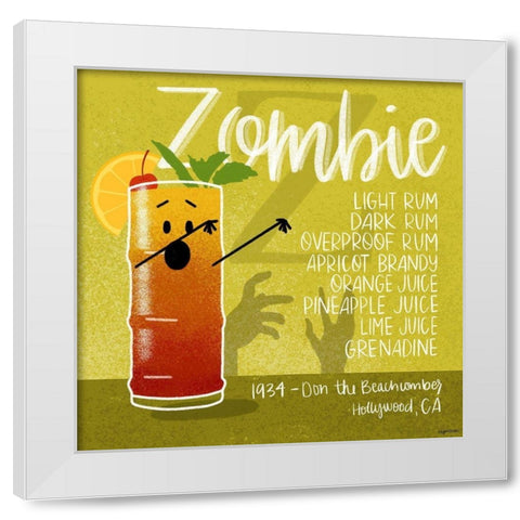 Zombie White Modern Wood Framed Art Print by Brown, Kyra