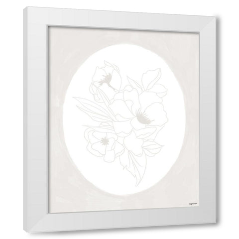 Stencil Floral III White Modern Wood Framed Art Print by Brown, Kyra