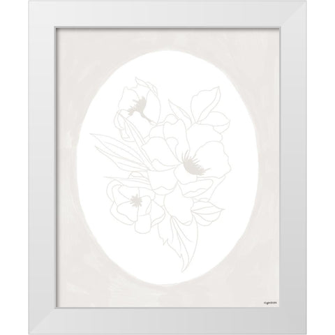 Stencil Floral III White Modern Wood Framed Art Print by Brown, Kyra