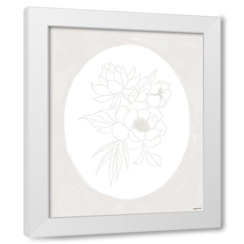 Stencil Floral IV White Modern Wood Framed Art Print by Brown, Kyra