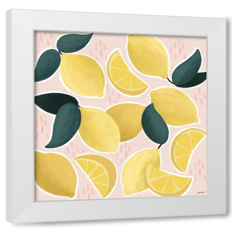 Lemons II White Modern Wood Framed Art Print by Brown, Kyra