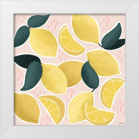 Lemons II White Modern Wood Framed Art Print by Brown, Kyra