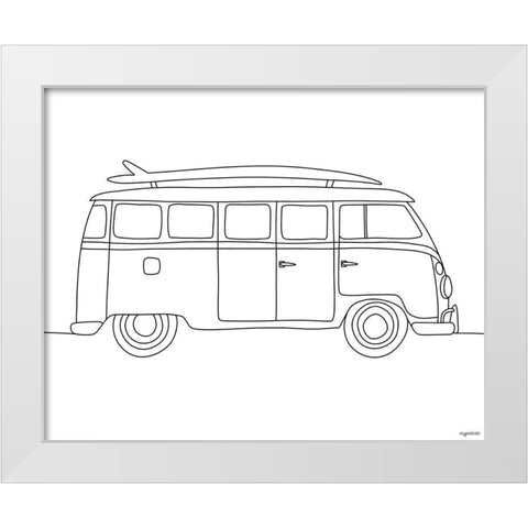 Bus Line White Modern Wood Framed Art Print by Brown, Kyra