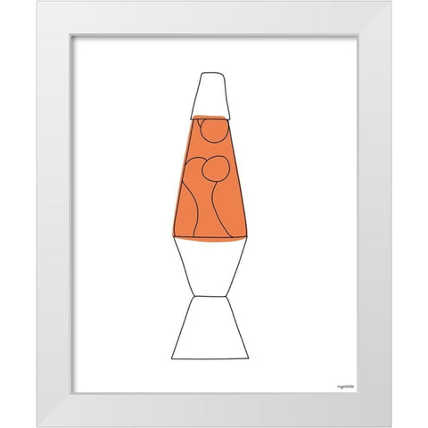 70s Orange Lava White Modern Wood Framed Art Print by Brown, Kyra