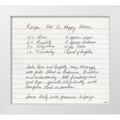 Happy Home White Modern Wood Framed Art Print by Brown, Kyra