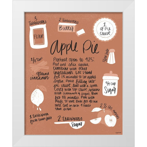 Apple Pie White Modern Wood Framed Art Print by Brown, Kyra