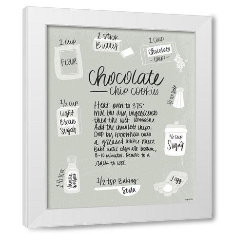 Chocolate Chip Cookies White Modern Wood Framed Art Print by Brown, Kyra