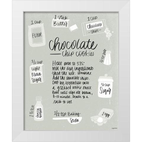 Chocolate Chip Cookies White Modern Wood Framed Art Print by Brown, Kyra