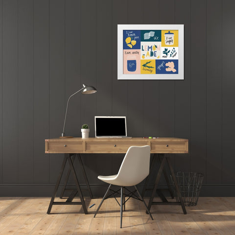 Lemonade Recipe White Modern Wood Framed Art Print by Brown, Kyra