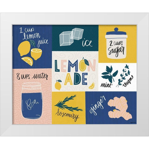 Lemonade Recipe White Modern Wood Framed Art Print by Brown, Kyra