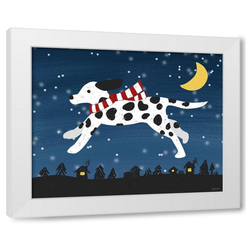 Dalmatian Moon White Modern Wood Framed Art Print by Brown, Kyra