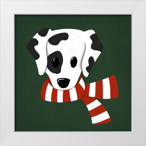 Dalmatian Christmas White Modern Wood Framed Art Print by Brown, Kyra