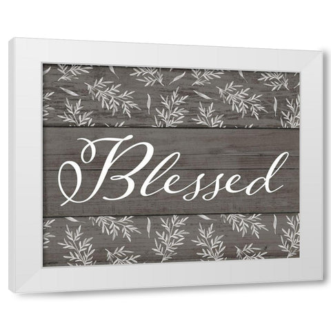 Blessed White Modern Wood Framed Art Print by Brown, Kyra
