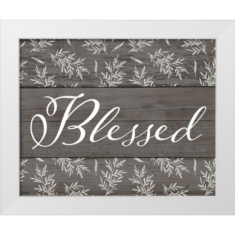Blessed White Modern Wood Framed Art Print by Brown, Kyra
