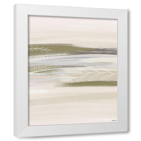 Abstract White Modern Wood Framed Art Print by Brown, Kyra