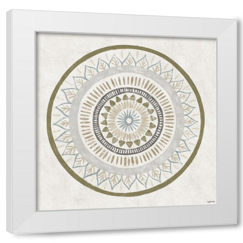 Watercolor Mandala White Modern Wood Framed Art Print by Brown, Kyra
