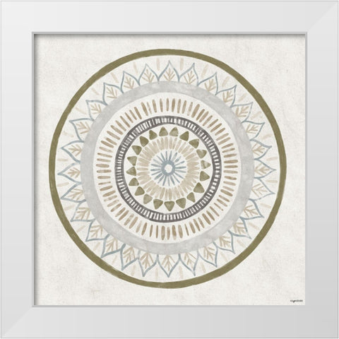 Watercolor Mandala White Modern Wood Framed Art Print by Brown, Kyra