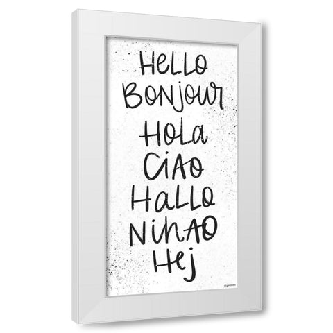 Hello White Modern Wood Framed Art Print by Brown, Kyra