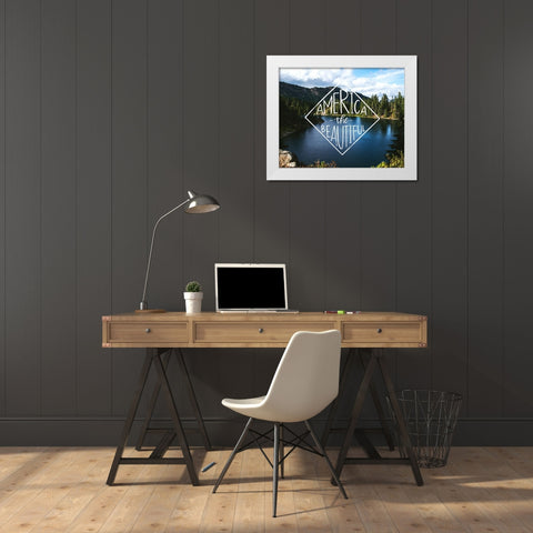 America the Beautiful White Modern Wood Framed Art Print by Brown, Kyra