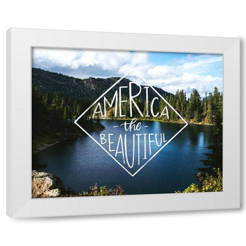America the Beautiful White Modern Wood Framed Art Print by Brown, Kyra