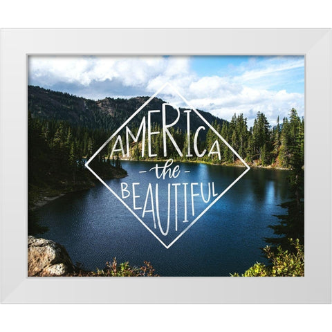 America the Beautiful White Modern Wood Framed Art Print by Brown, Kyra