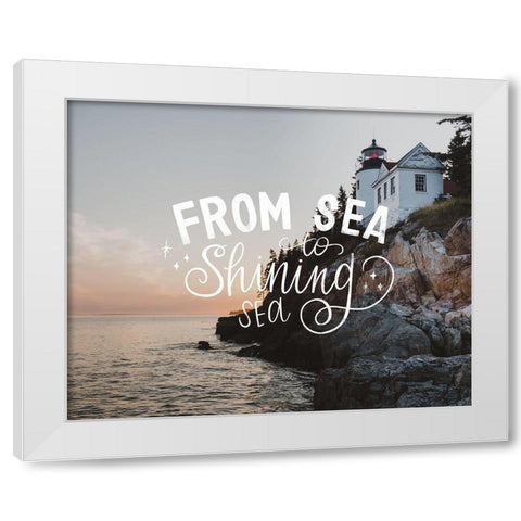 Sea to Shining Sea White Modern Wood Framed Art Print by Brown, Kyra