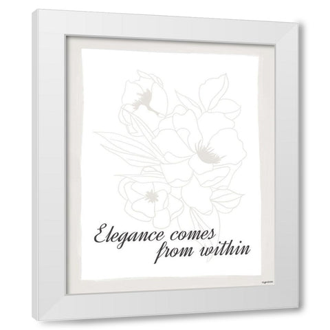 Elegance White Modern Wood Framed Art Print by Brown, Kyra