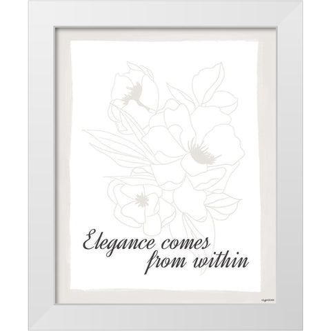 Elegance White Modern Wood Framed Art Print by Brown, Kyra