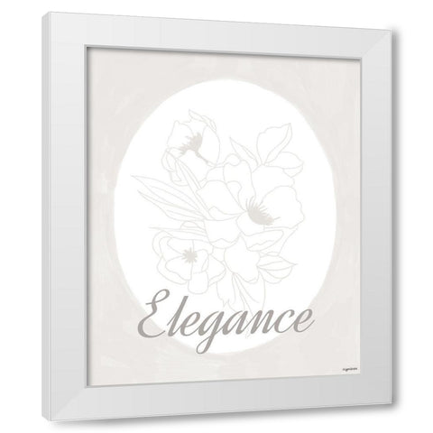 Elegance White Modern Wood Framed Art Print by Brown, Kyra