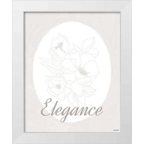Elegance White Modern Wood Framed Art Print by Brown, Kyra