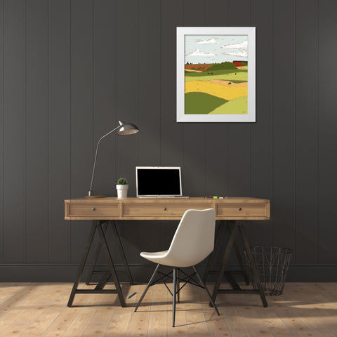 Pasture I White Modern Wood Framed Art Print by Brown, Kyra