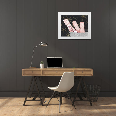 Cheers Bucket White Modern Wood Framed Art Print by Brown, Kyra