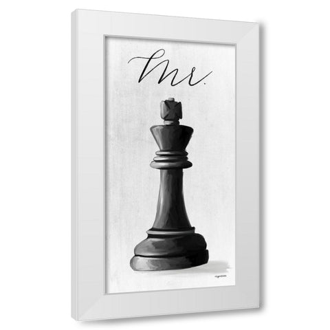 Mr. King White Modern Wood Framed Art Print by Brown, Kyra