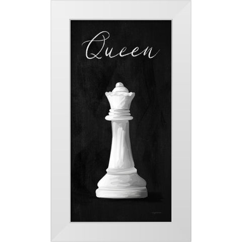 Queen White Modern Wood Framed Art Print by Brown, Kyra