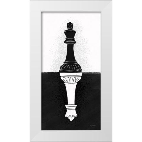 King and Queen White Modern Wood Framed Art Print by Brown, Kyra