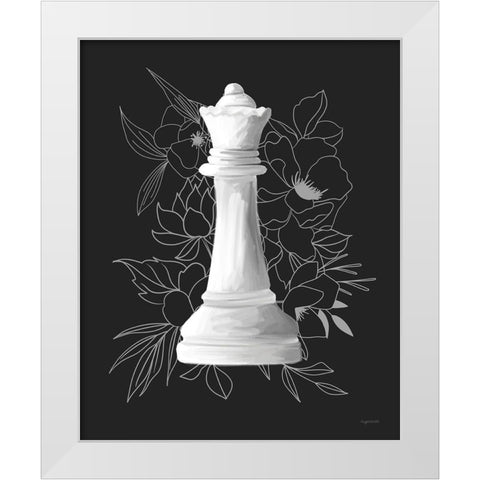 White Queen Floral White Modern Wood Framed Art Print by Brown, Kyra