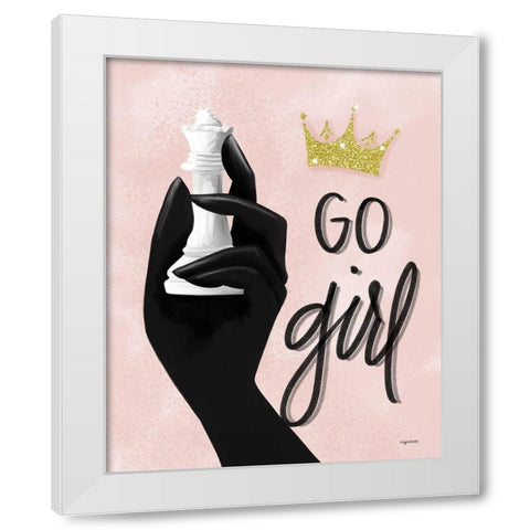 Go Girl-Queen White Modern Wood Framed Art Print by Brown, Kyra