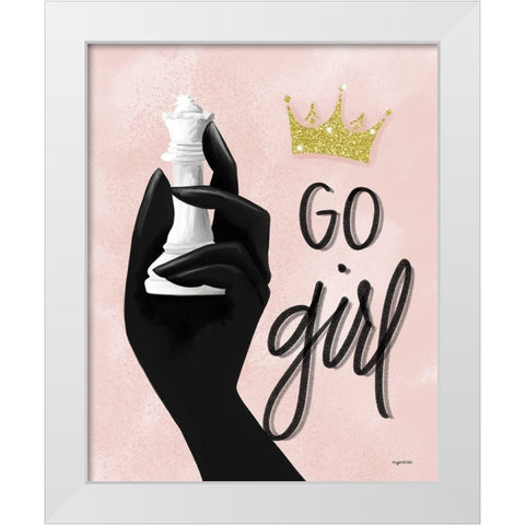 Go Girl-Queen White Modern Wood Framed Art Print by Brown, Kyra